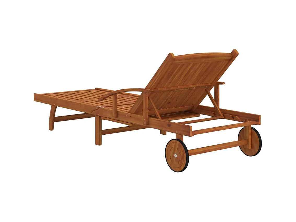 Chaises longues 2 pcs Bois d'acacia solide