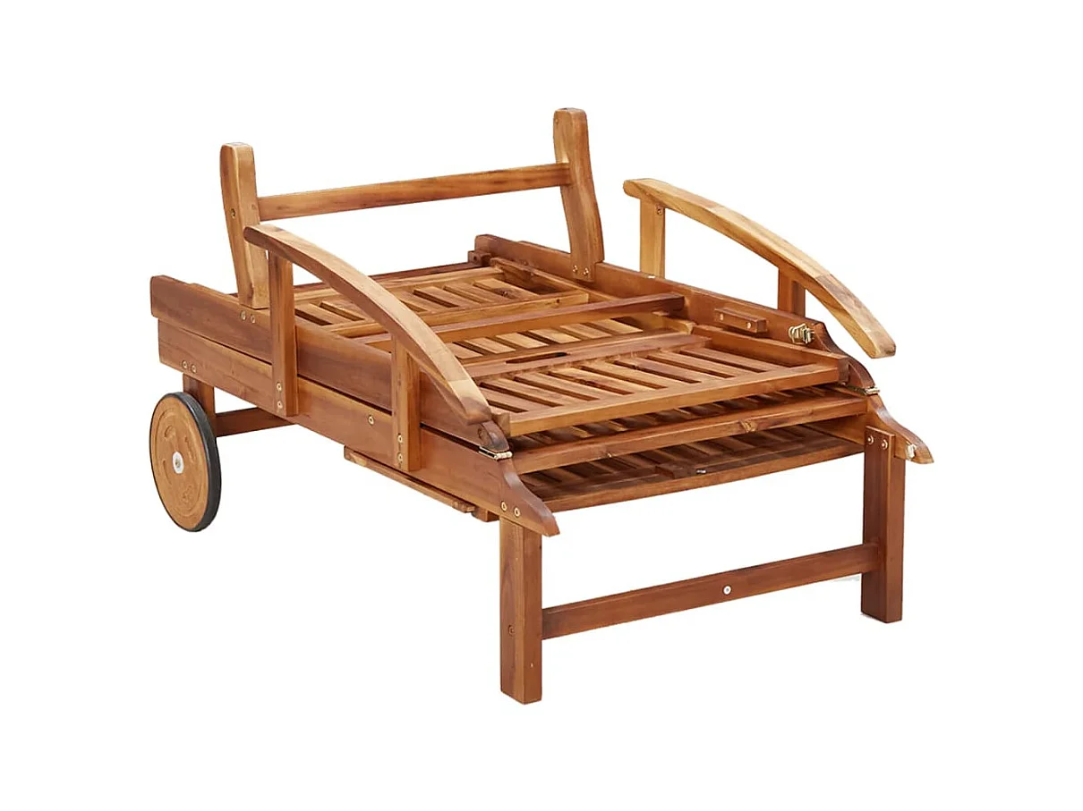 Chaises longues 2 pcs Bois d'acacia solide