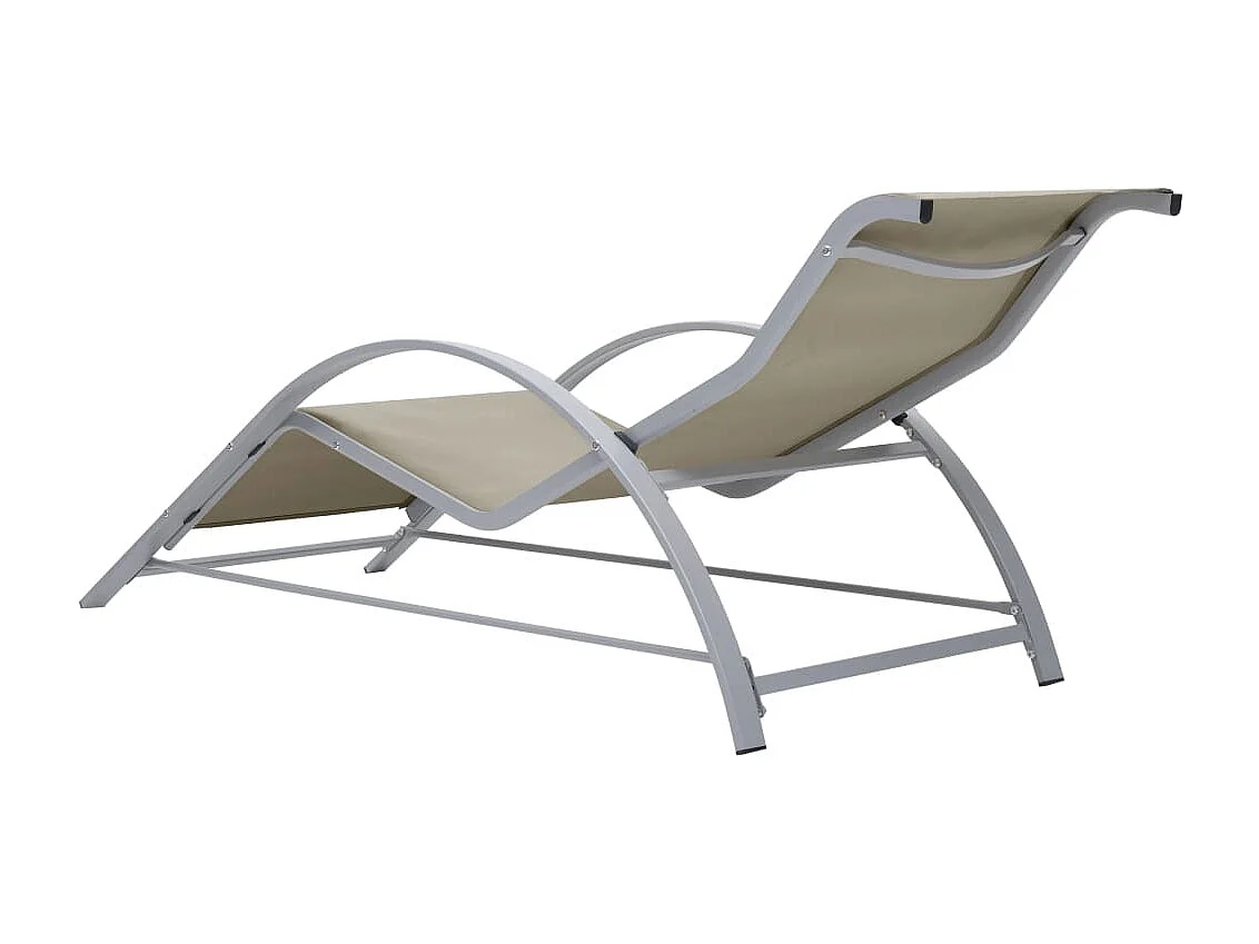 Poltrone lounge 2 pz con tavolo Alluminio Crema