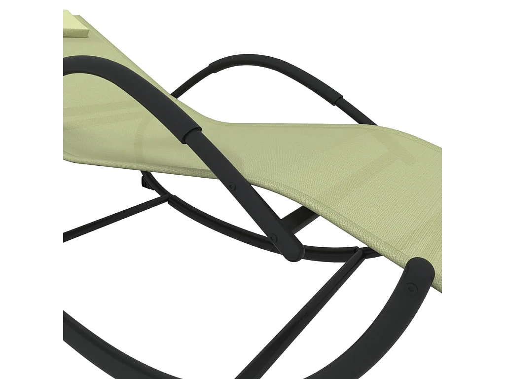 Chaise longue à bascule Crème Acier et textilène