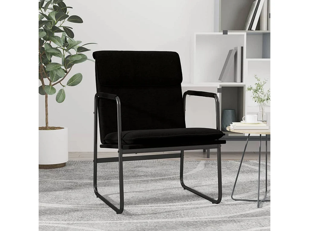 Poltrona lounge Nera 55x64x80 cm Tessuto