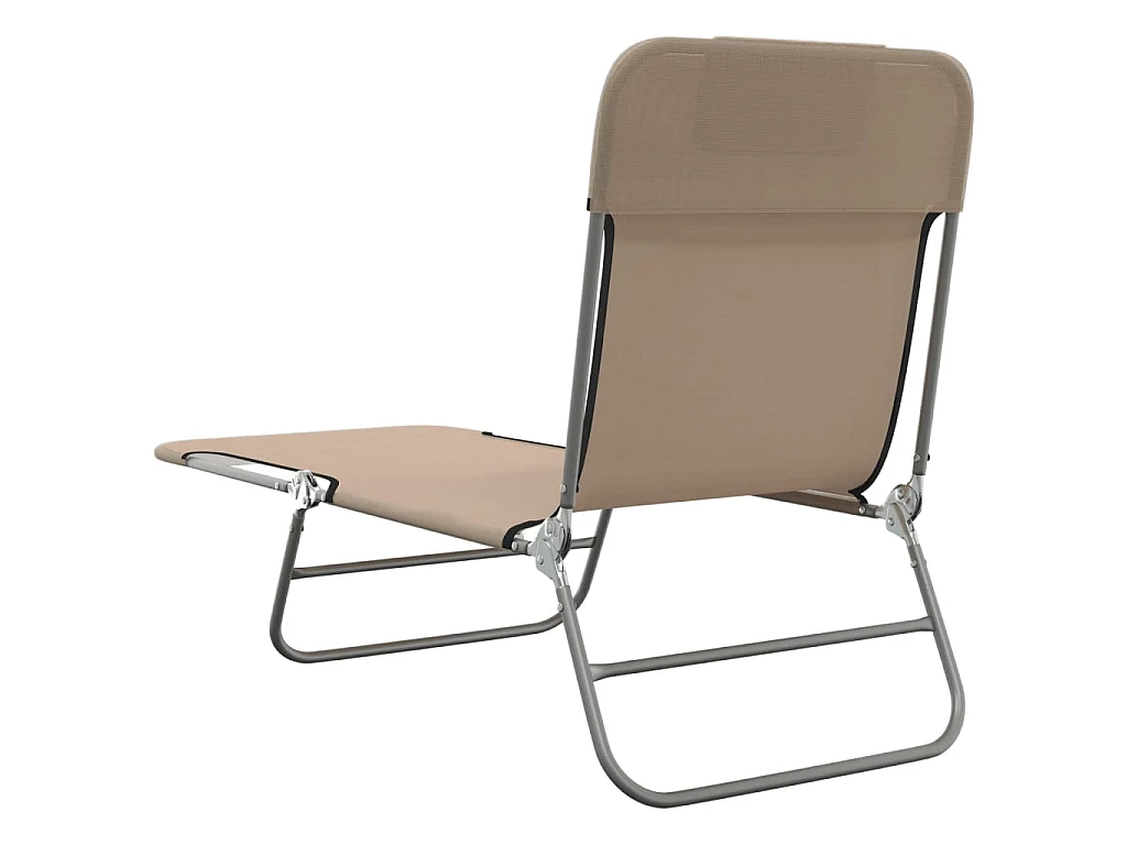 Chaises longues pliables 2 pcs taupe textilène et acier