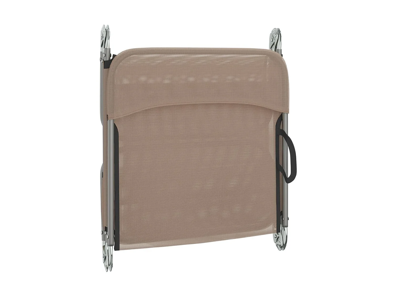 Chaises longues pliables 2 pcs taupe textilène et acier