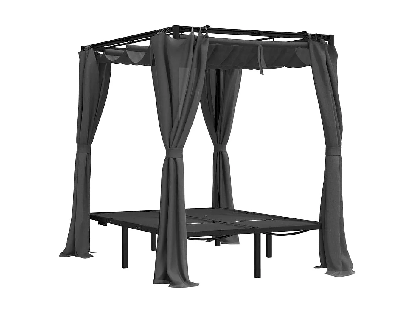 Espreguiçadeira dupla com cortinas laterais e superiores