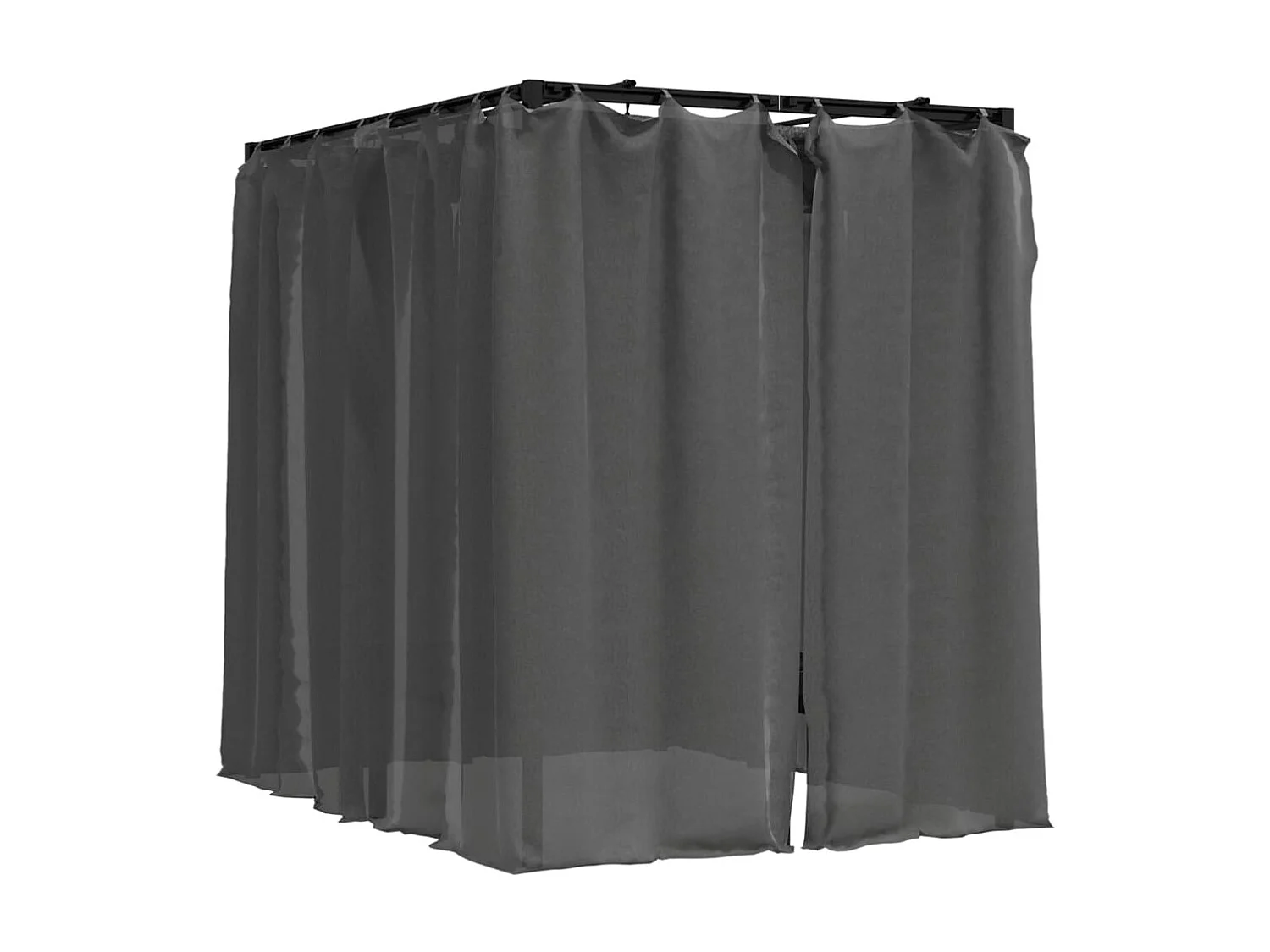 Dubbele loungestoel met zij- en bovengordijnen