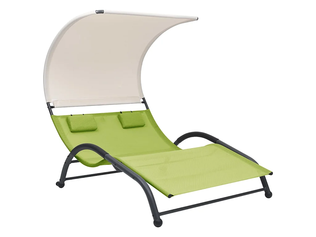 Sillón doble con dosel Textilene Verde