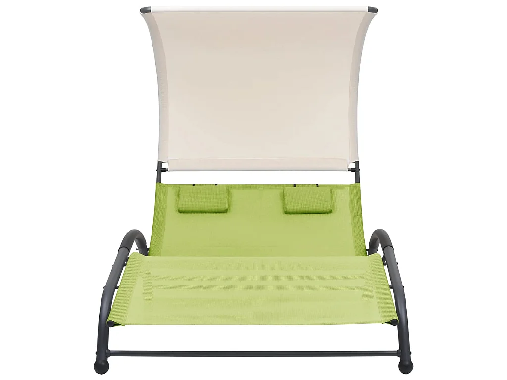 Sillón doble con dosel Textilene Verde