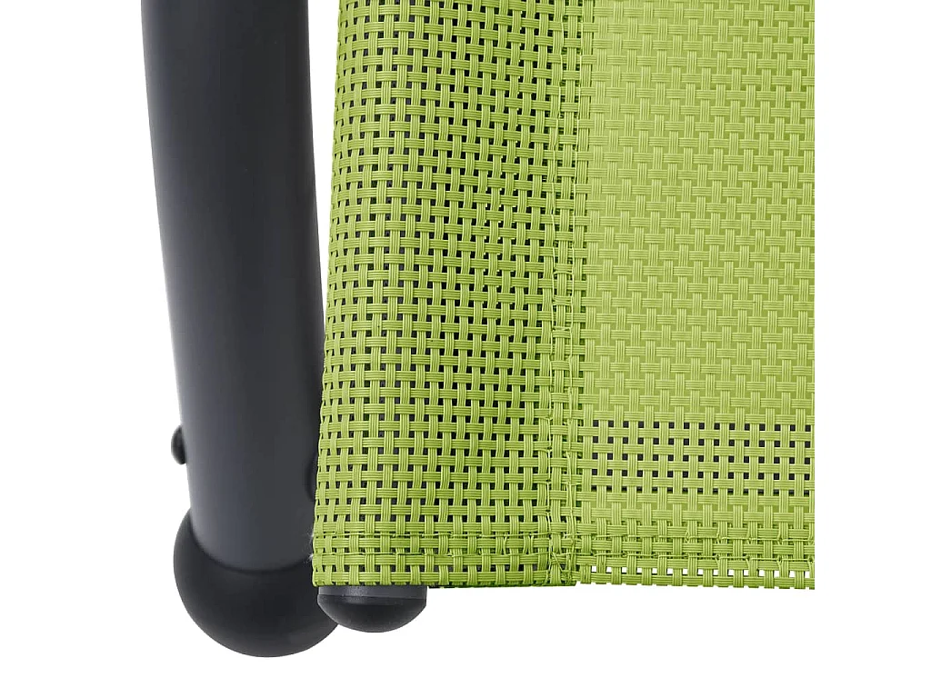 Chaise longue double avec auvent Textilène Vert