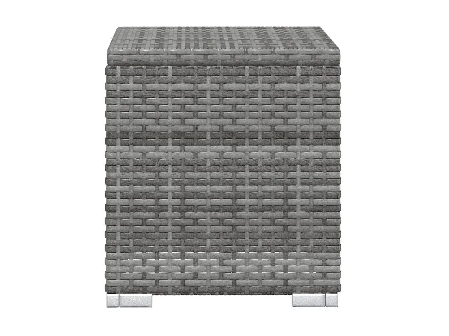 Chaises longues de jardin table à thé 3 pcs Résine tressée Gris