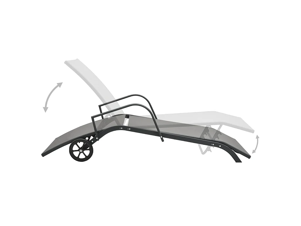 Chaise longue Acier et textilène