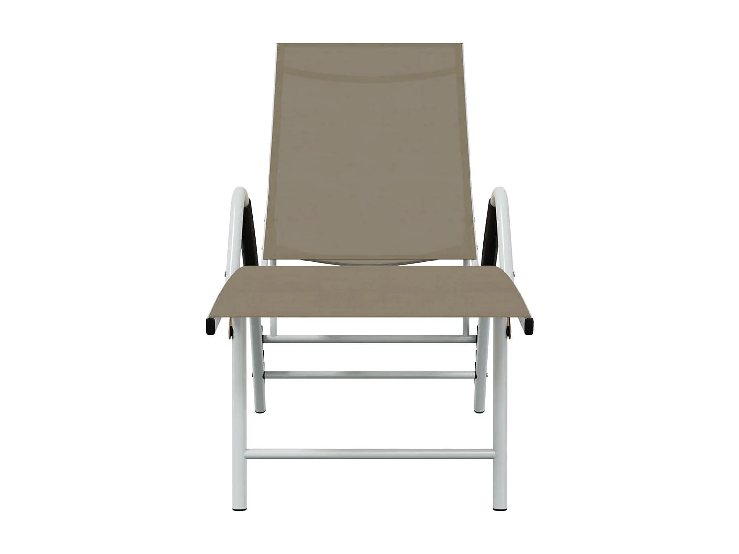 Taupe Textilene en aluminium loungestoel