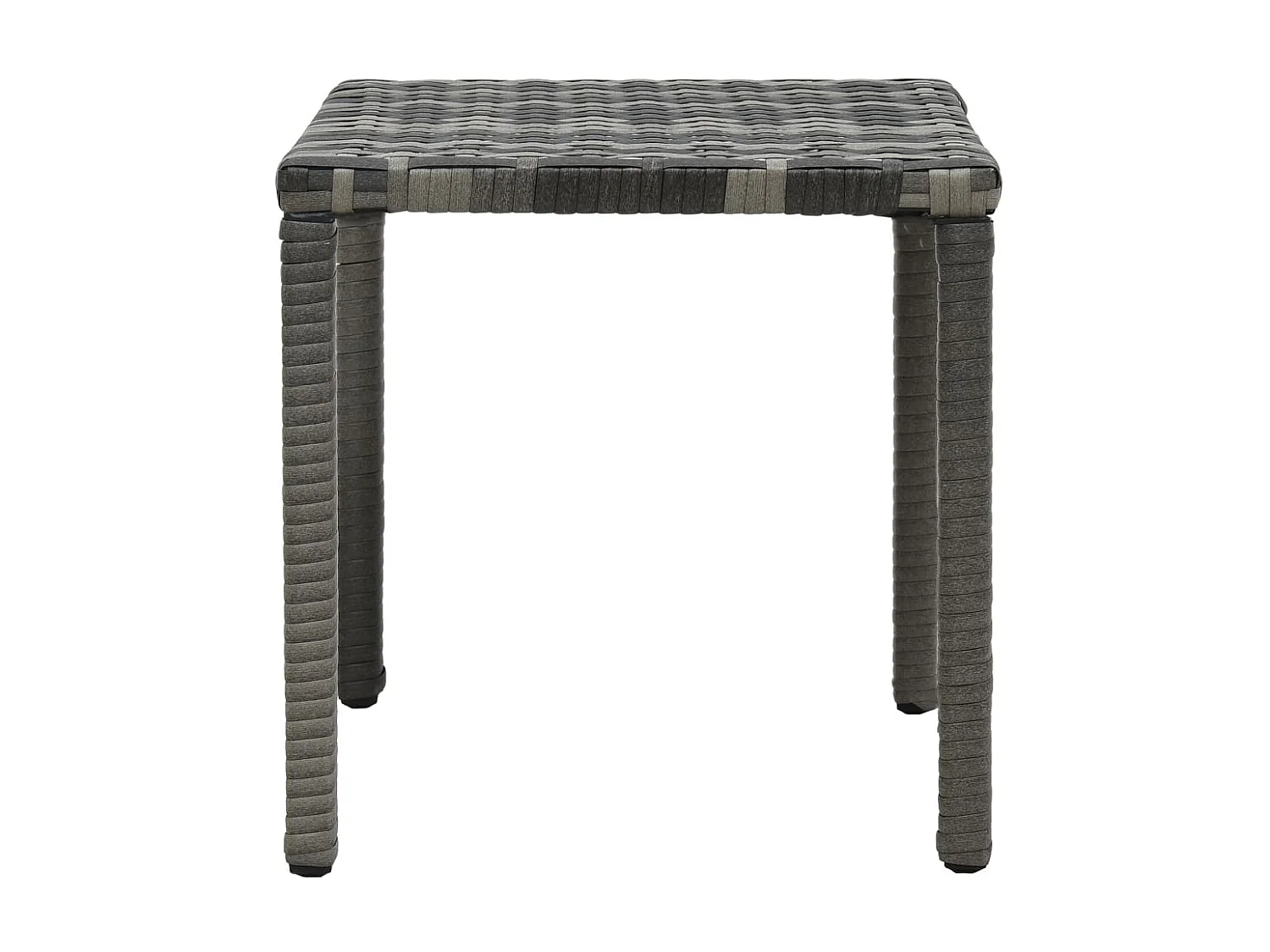 Chaises longues avec table Résine tressée Anthracite