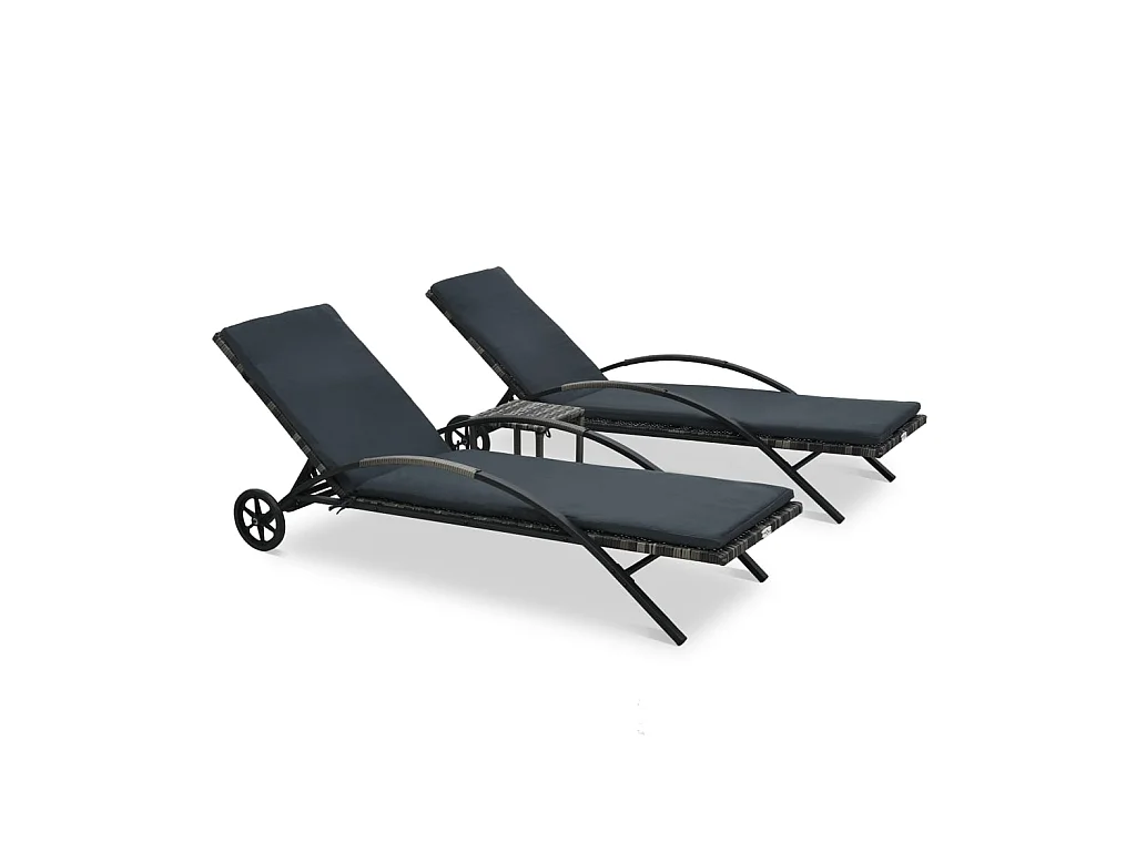 Poltrone lounge con tavolo Resina intrecciata Antracite