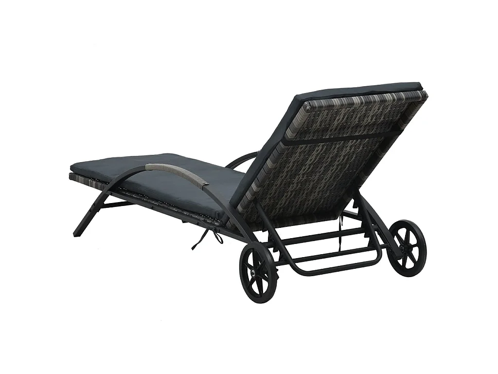 Loungesessel mit Tisch, geflochtenes Kunstharz, Anthrazit