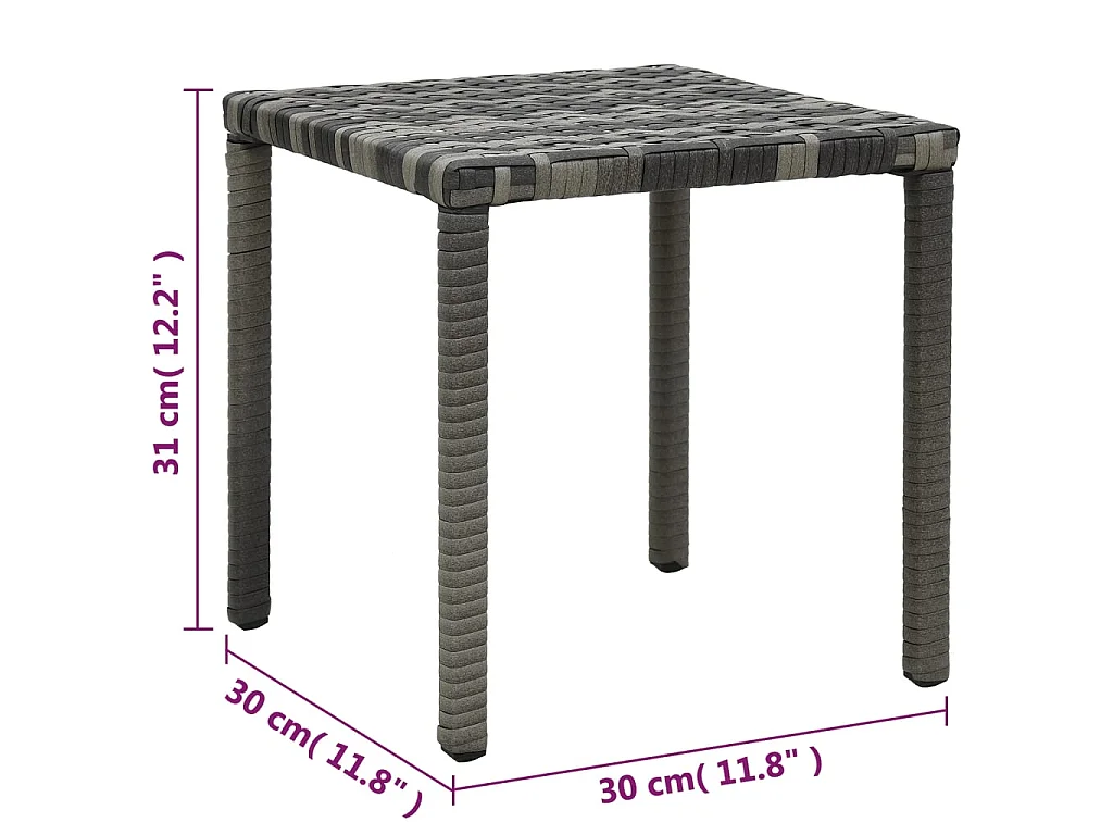 Loungesessel mit Tisch, geflochtenes Kunstharz, Anthrazit