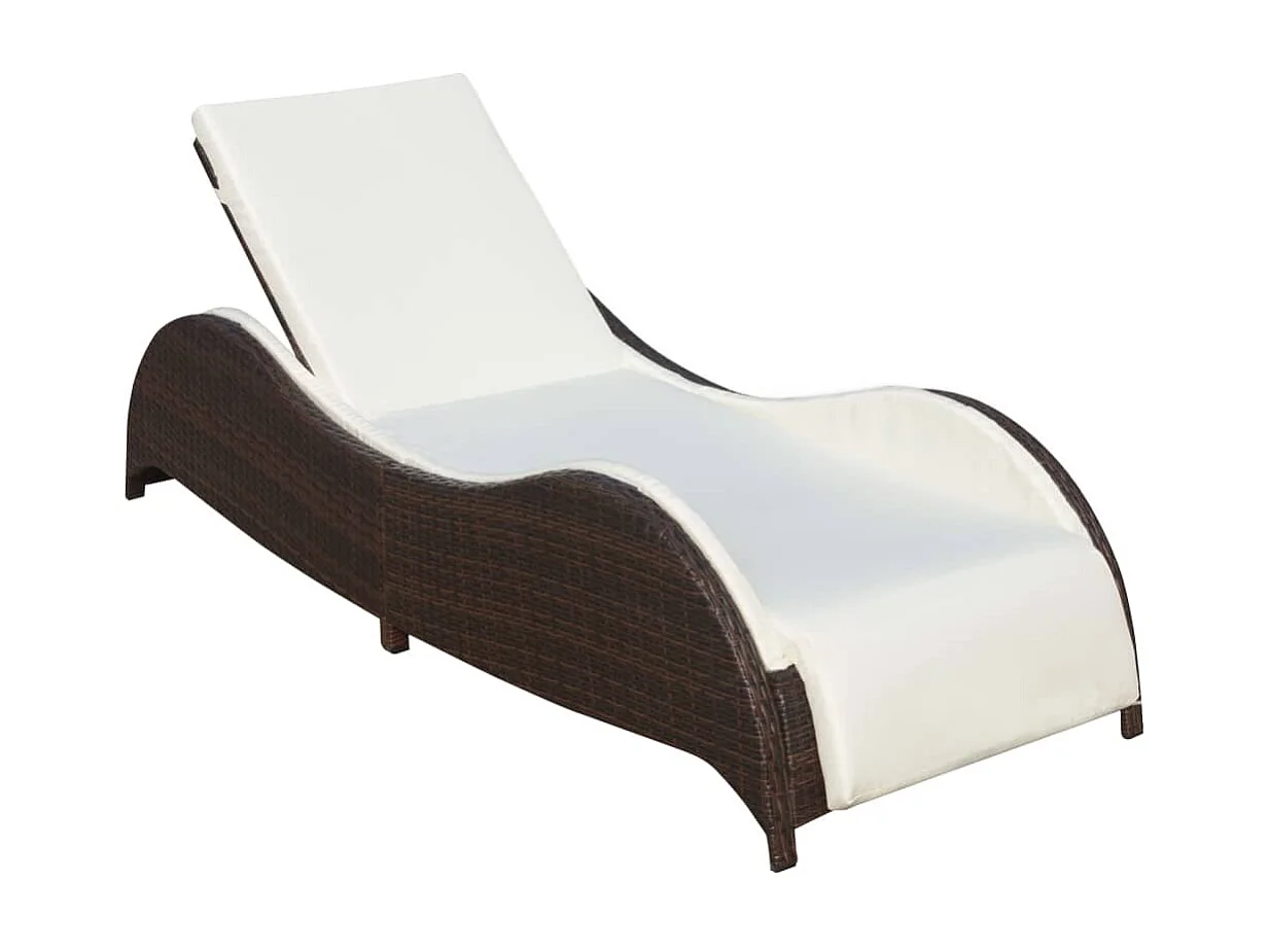 Poltrona lounge con cuscino Resina intrecciata Marrone