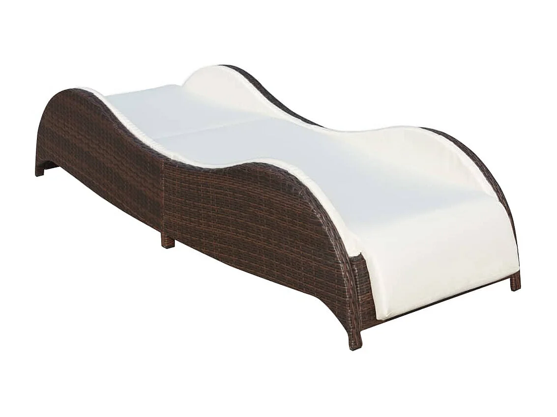 Poltrona lounge con cuscino Resina intrecciata Marrone