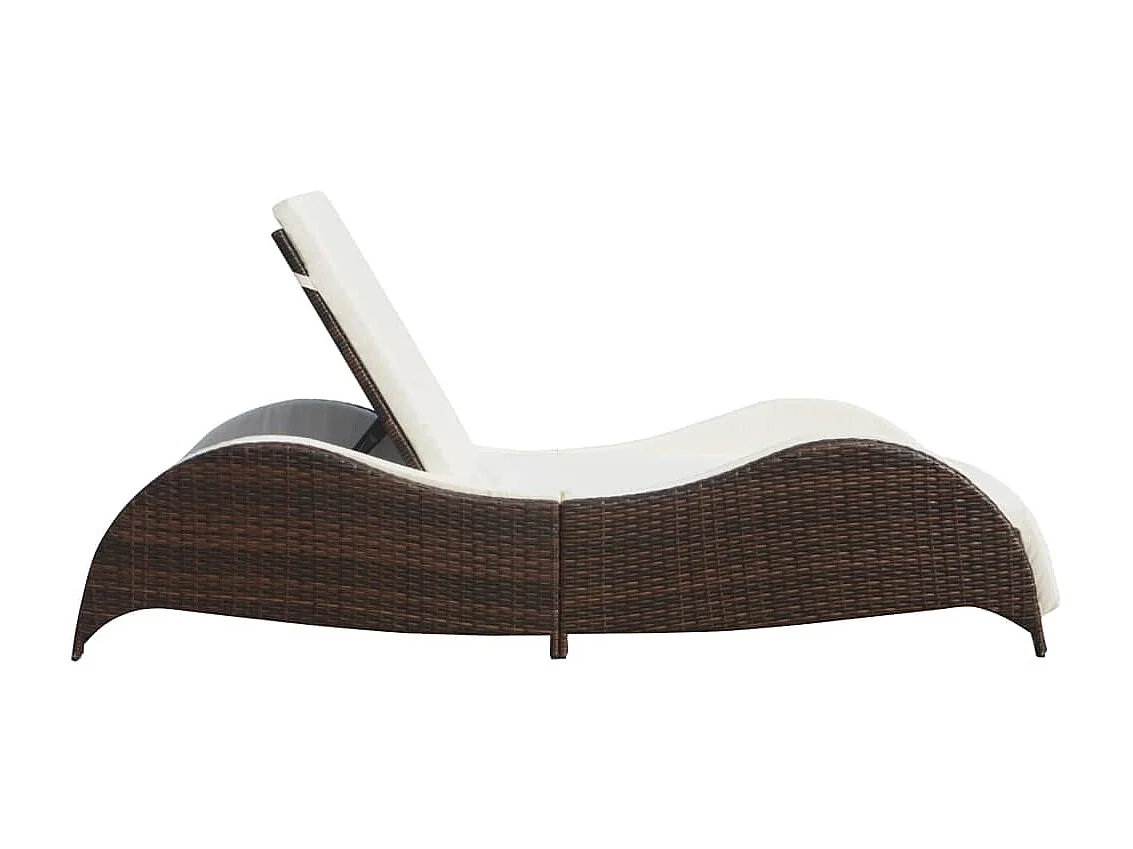 Poltrona lounge con cuscino Resina intrecciata Marrone