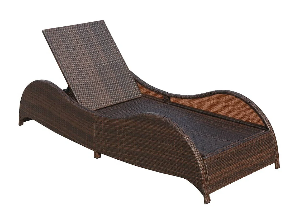 Poltrona lounge con cuscino Resina intrecciata Marrone