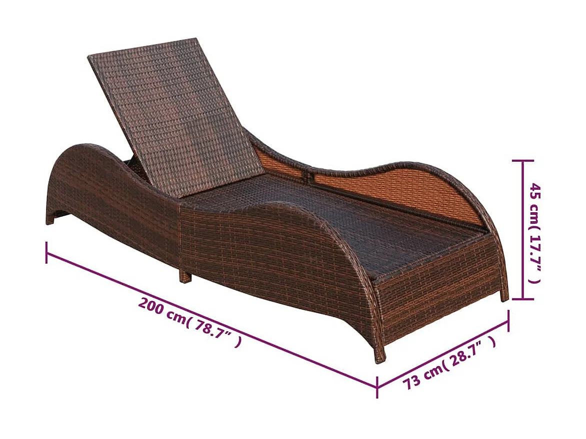 Poltrona lounge con cuscino Resina intrecciata Marrone