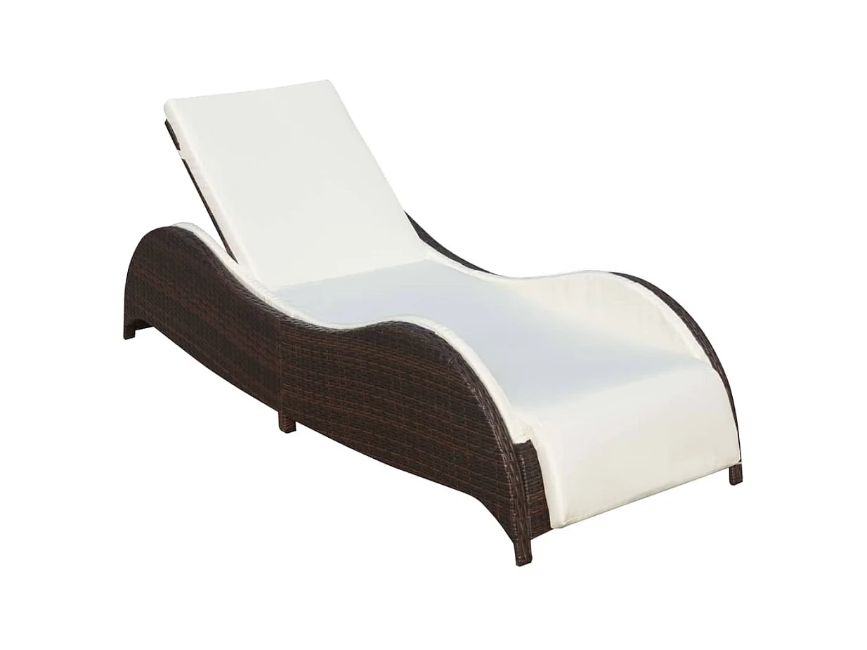 Poltrona lounge con cuscino Resina intrecciata Marrone