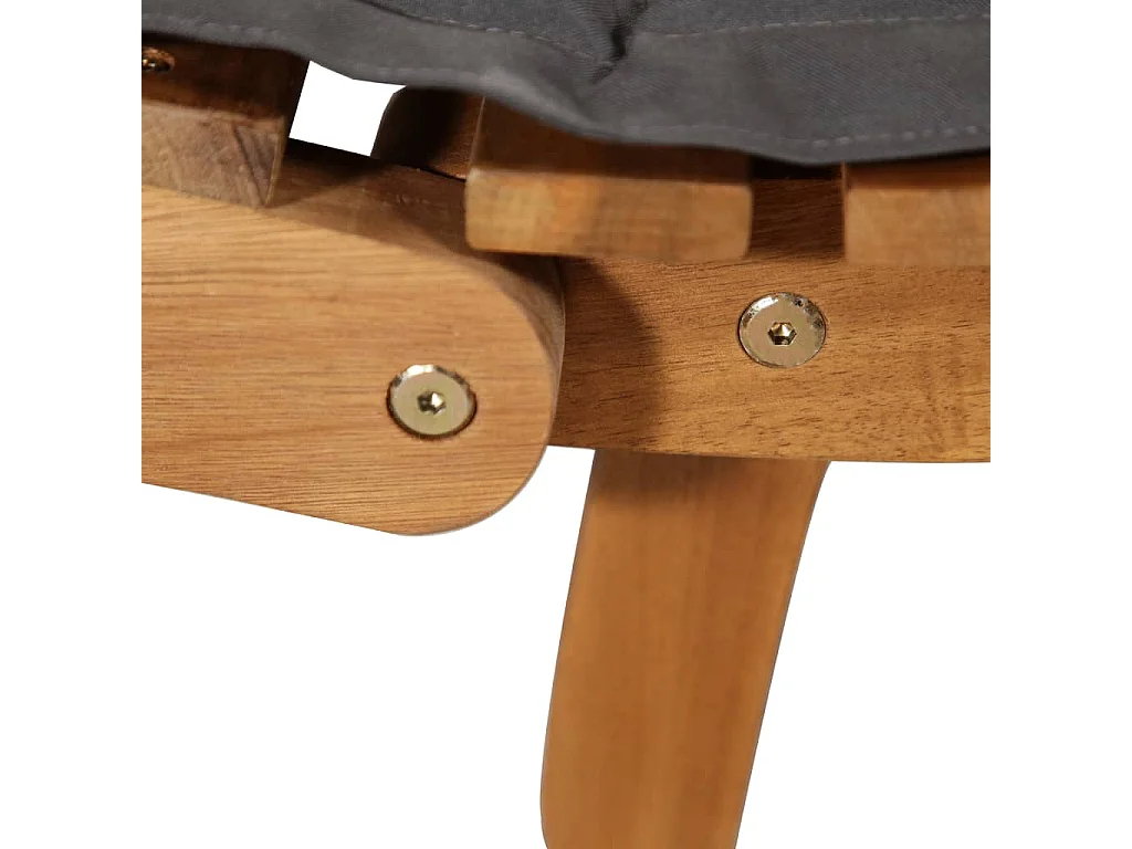 Ligstoelen en kussens 2 stuks Donkergrijs Massief acaciahout