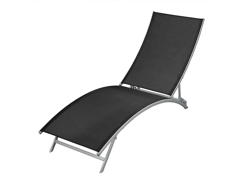 Chaise longue Acier et textilène Noir