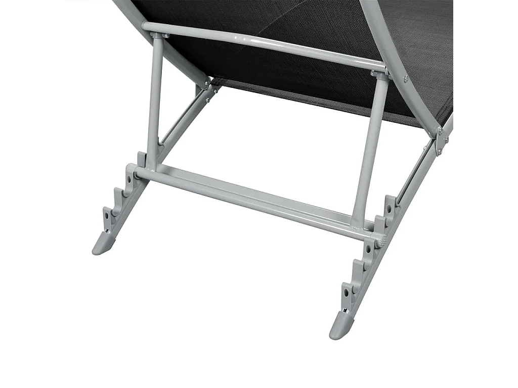 Chaise longue Acier et textilène Noir