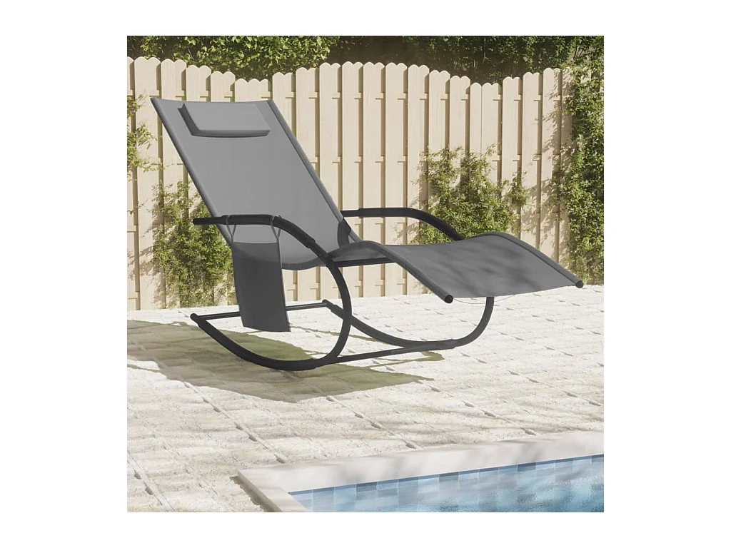 Schommelfauteuil Staalgrijs en textiel