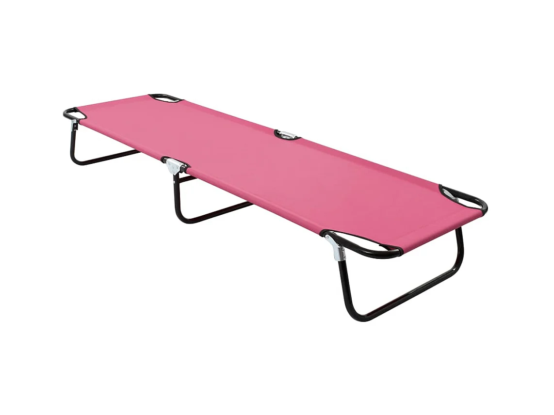 Chaise longue pliable Acier Rose