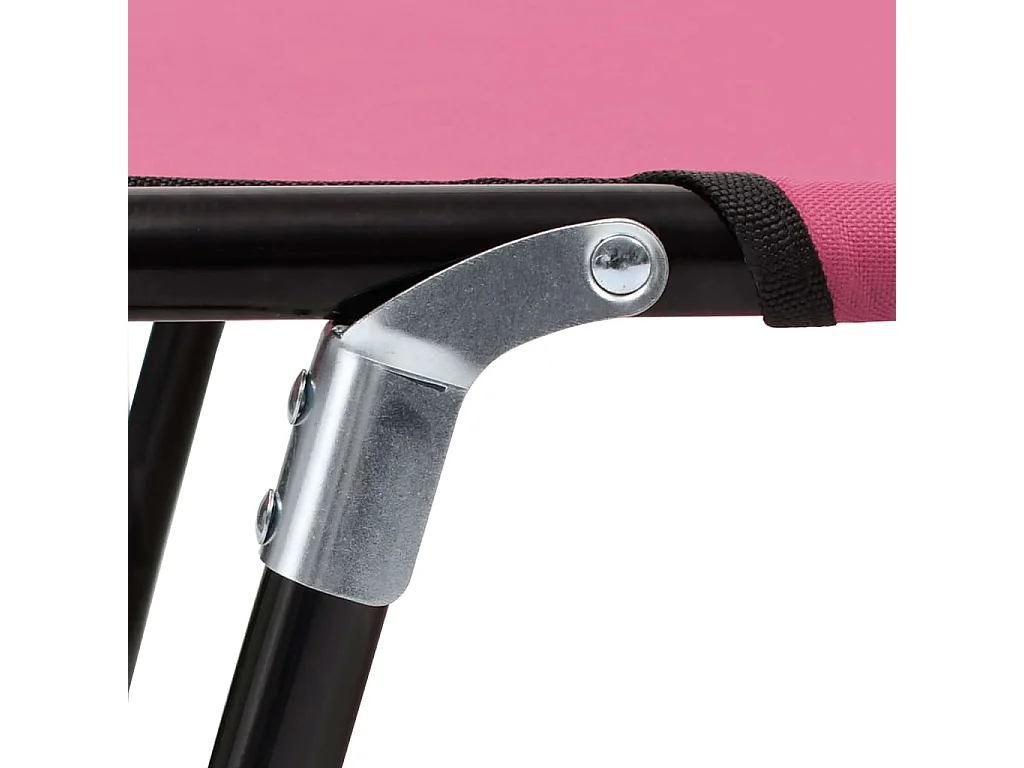 Chaise longue pliable Acier Rose