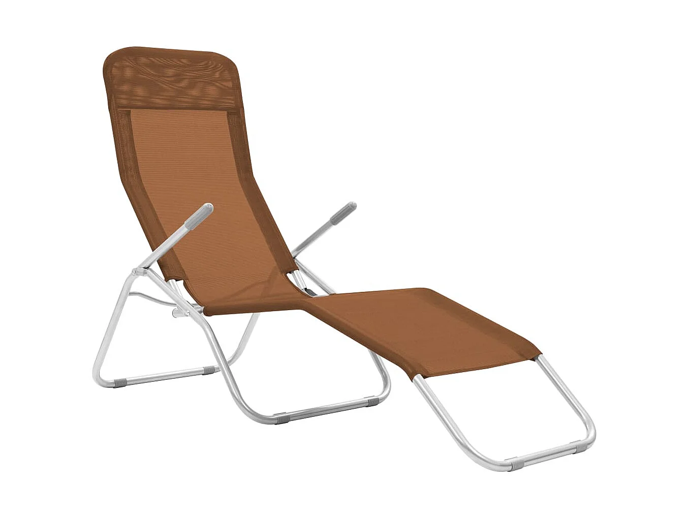 Chaises longues pliables 2 pcs Textilène Taupe