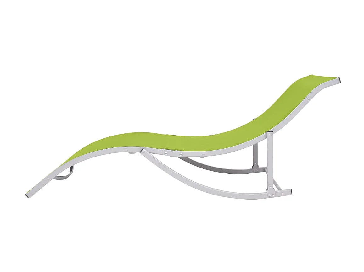 Chaises longues pliables 2 pcs Vert Textilène