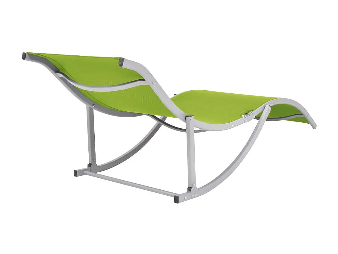Chaises longues pliables 2 pcs Vert Textilène