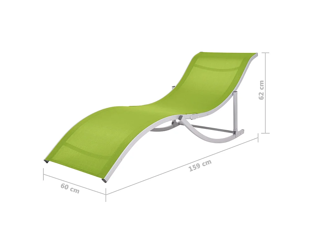 Chaises longues pliables 2 pcs Vert Textilène