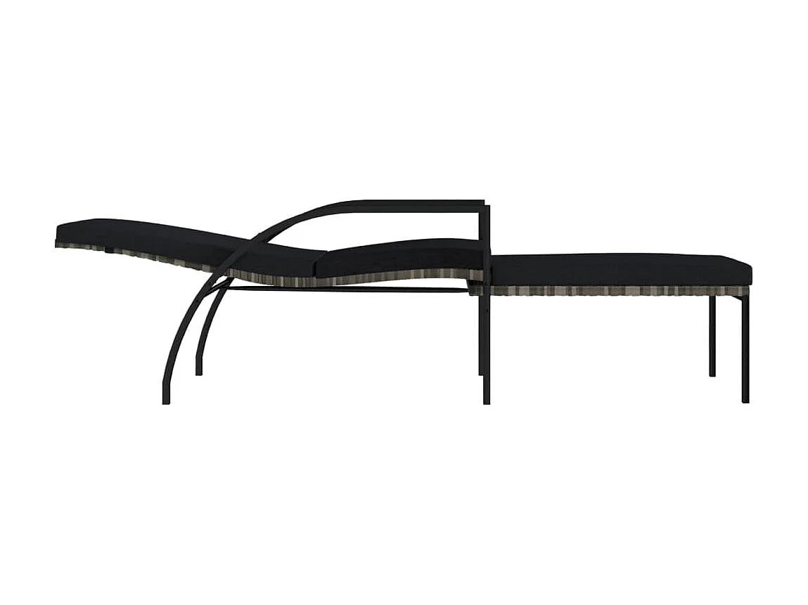 Loungestoelen met voetsteun 2 stuks Kunststof wicker Grijs