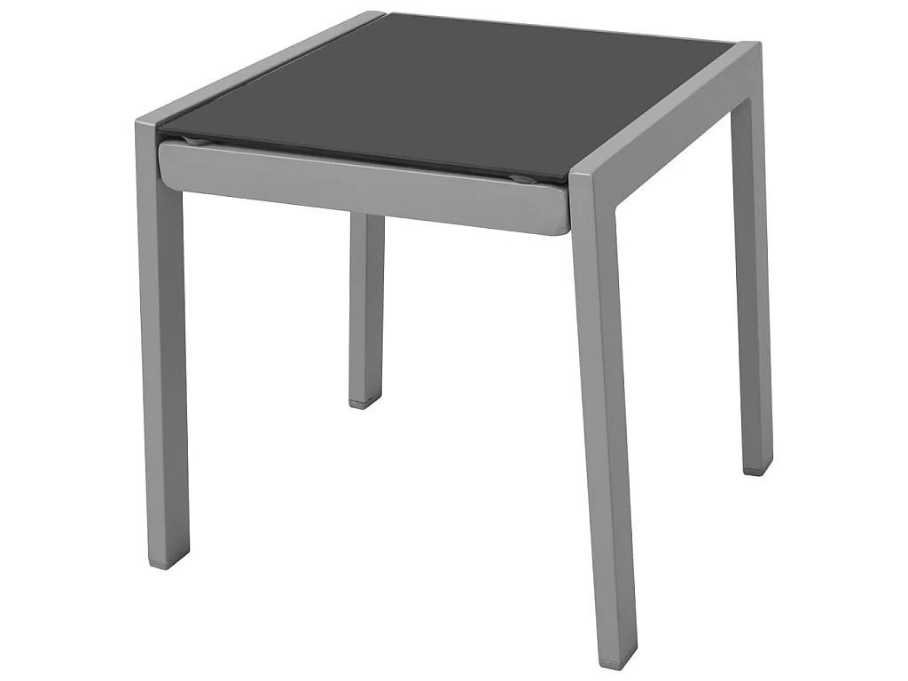 Chaises longues avec table Aluminium Noir