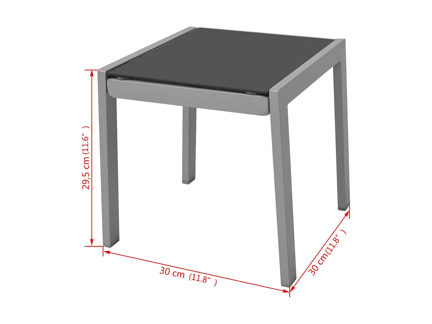 Chaises longues avec table Aluminium Noir