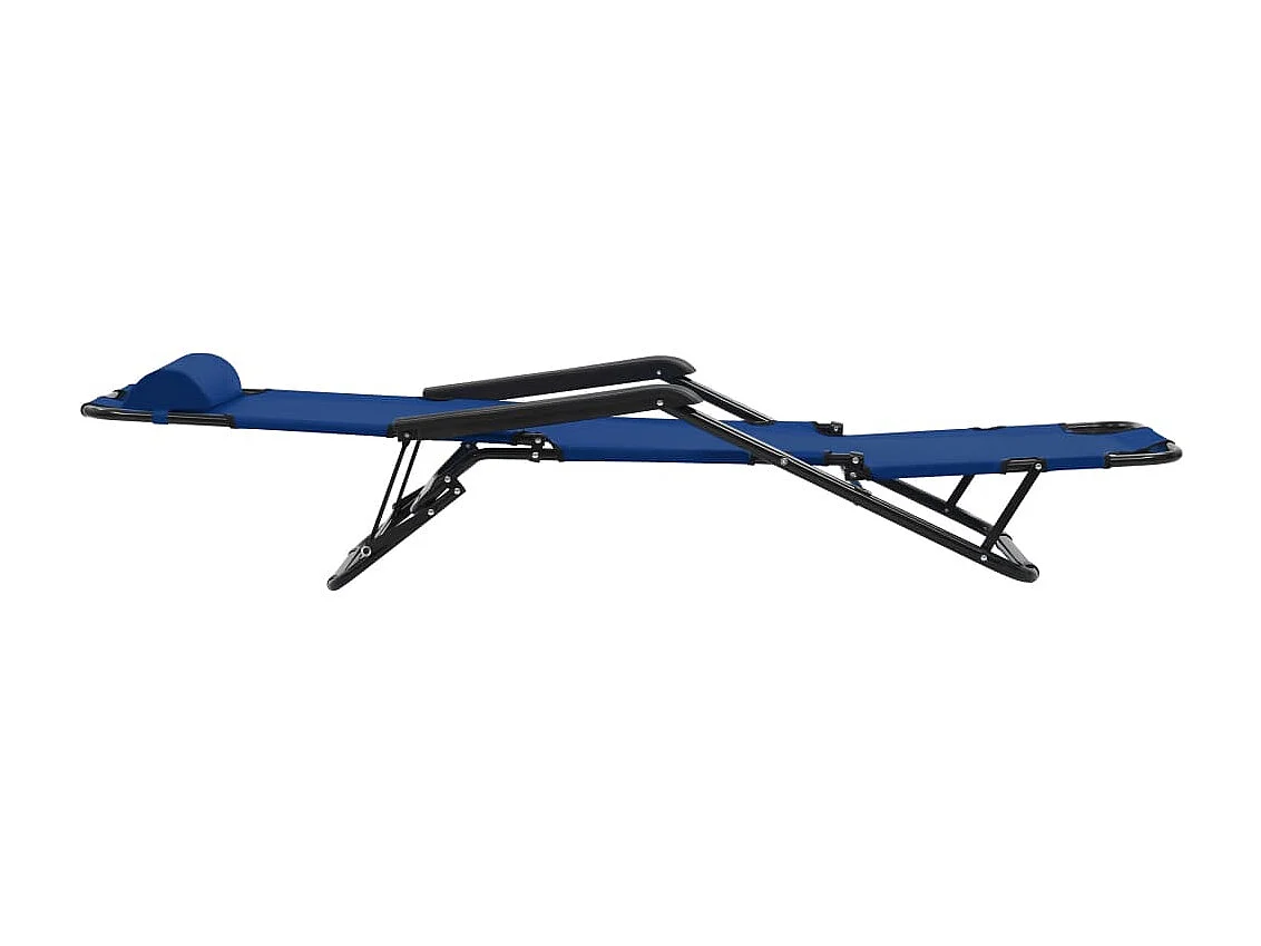 Klappbare Liegestühle 2 Stück mit Fußstütze Steel Blue