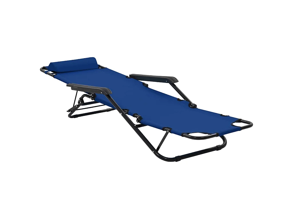 Klappbare Liegestühle 2 Stück mit Fußstütze Steel Blue