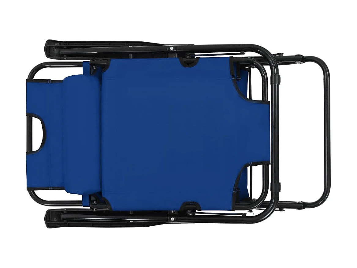 Klappbare Liegestühle 2 Stück mit Fußstütze Steel Blue
