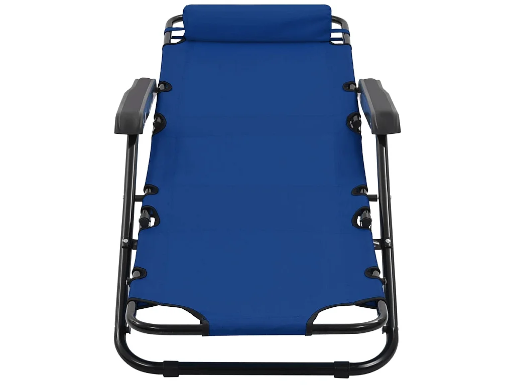 Klappbare Liegestühle 2 Stück mit Fußstütze Steel Blue