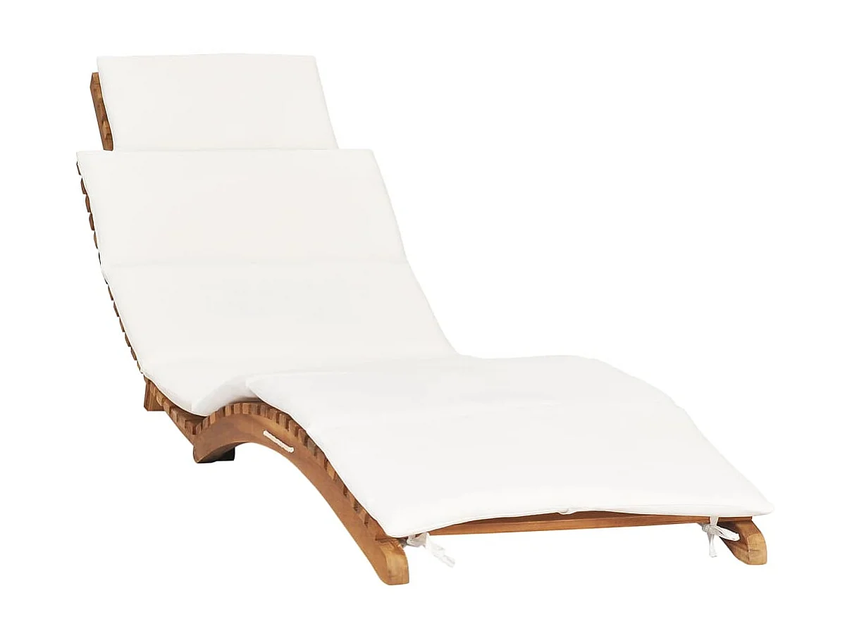 Chaises longues 2 pcs avec coussins Bois massif de teck