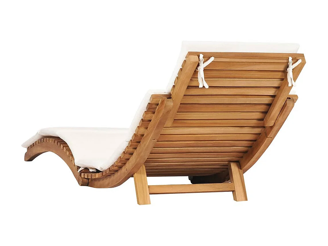 Chaises longues 2 pcs avec coussins Bois massif de teck