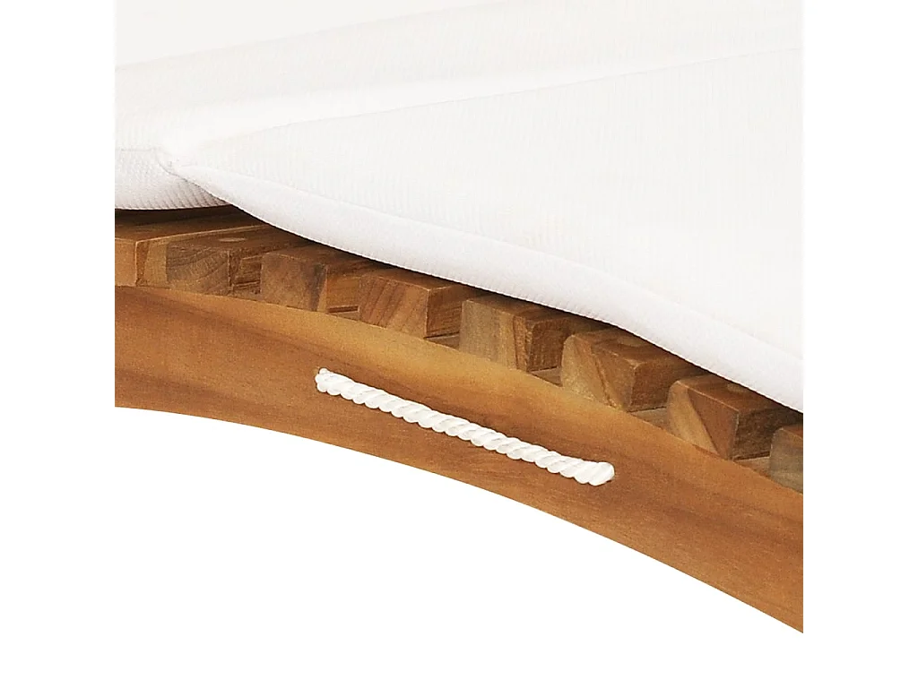 Chaises longues 2 pcs avec coussins Bois massif de teck