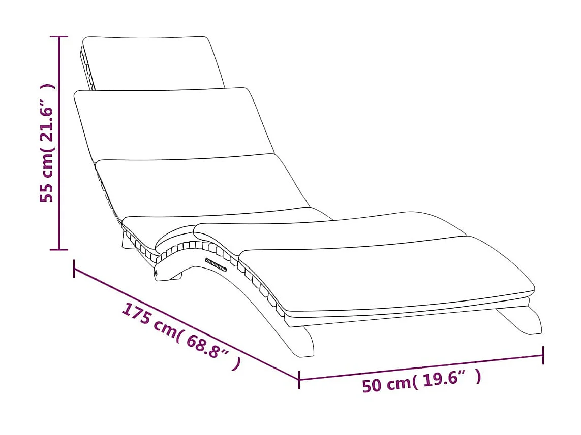 Chaises longues 2 pcs avec coussins Bois massif de teck