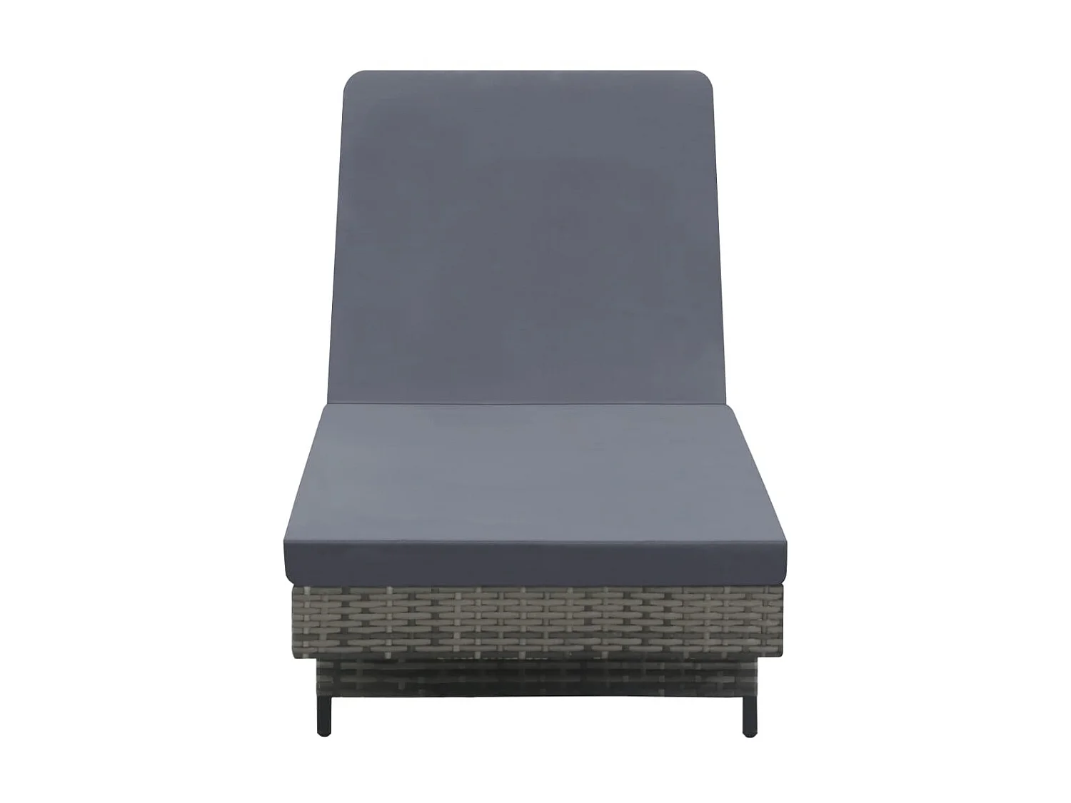 Chaise longue avec roues et coussin Résine tressée Anthracite