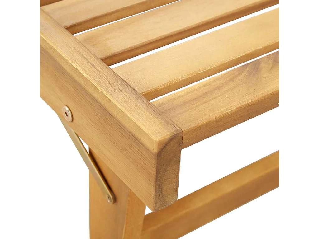 Sillón plegable con cojín Madera maciza de acacia