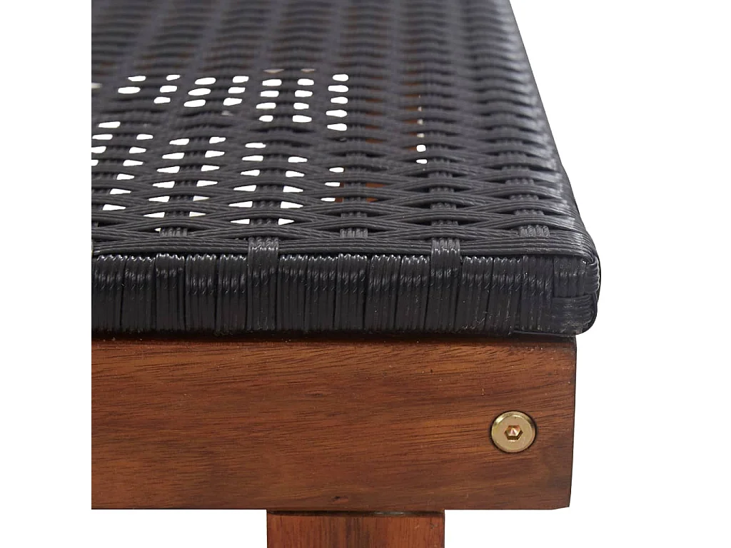 Poltrona lounge Resina intrecciata e legno massello di acacia Nero