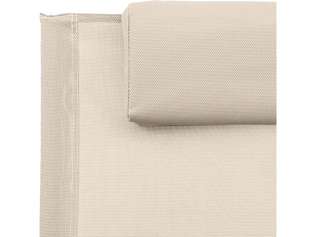 Espreguiçadeira com almofada Aço e Textilene Creme